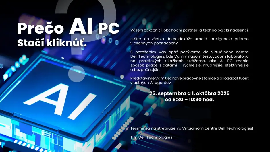 Prečo AI PC? Stačí kliknúť. ONLINE